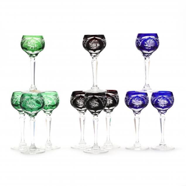 SET OF ELEVEN CUT-TO-CLEAR GLASS