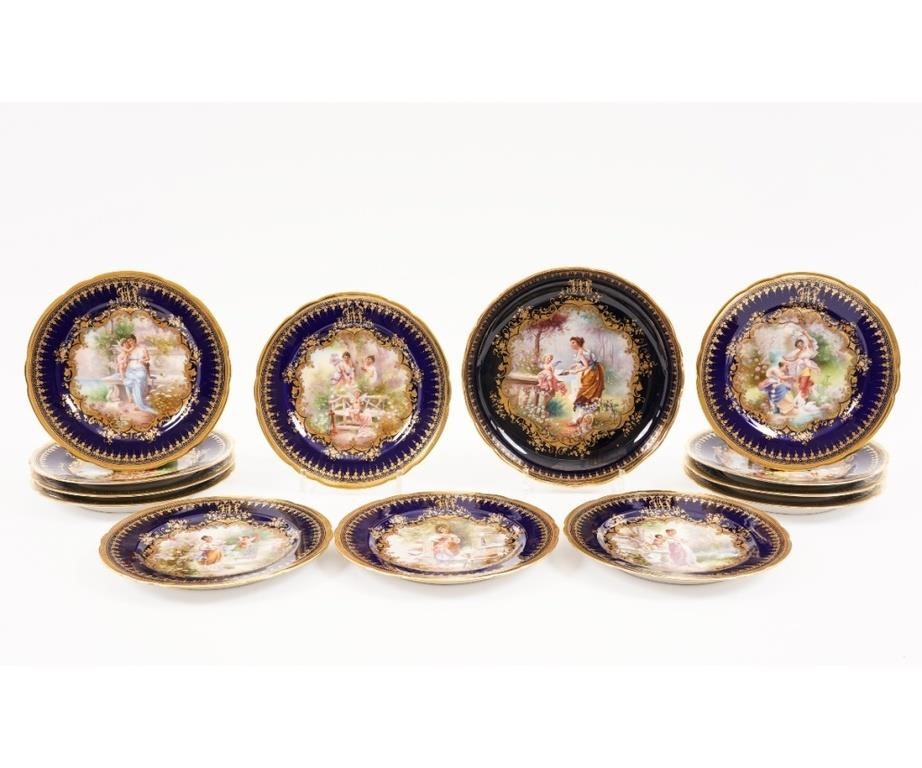 Set of eleven Dresden, signed,
