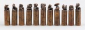 SET OF ELEVEN SOAPSTONE SEALS