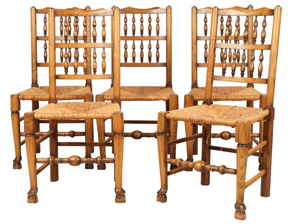 SET OF FIVE AMERICAN SPINDLE BACK