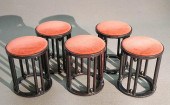 SET OF FIVE BLACK LACQUERED AN