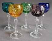 SET OF FIVE BOHEMIAN VARIED CO