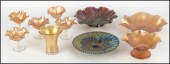 SET OF FIVE CARNIVAL GLASS SHE
