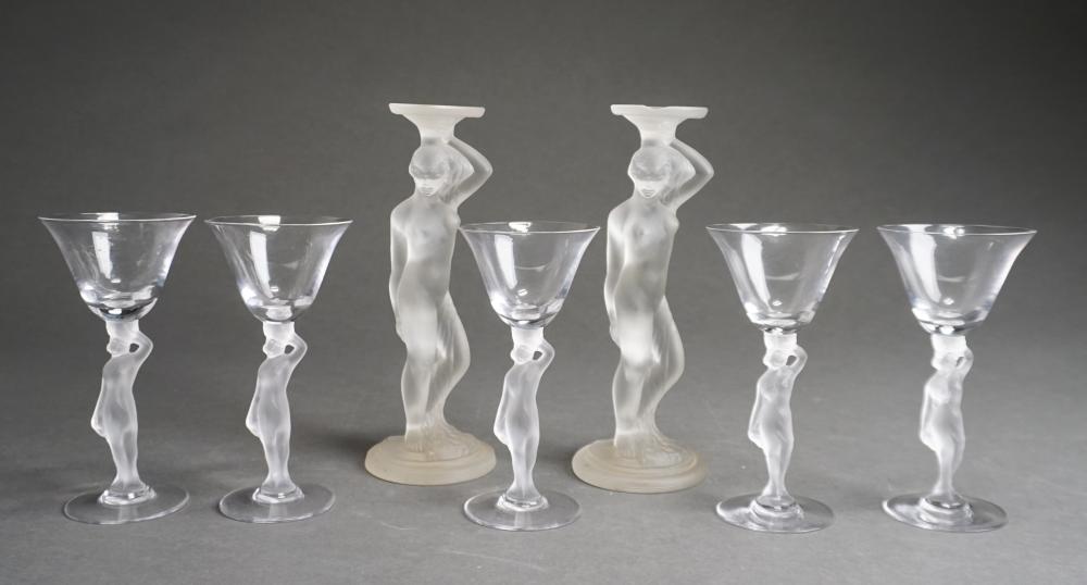 SET OF FIVE CARYATID FORM GLASS