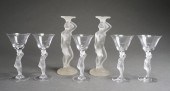 SET OF FIVE CARYATID FORM GLAS