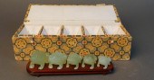 SET OF FIVE CHINESE CARVED JAD