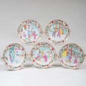 SET OF FIVE CHINESE EXPORT FAM