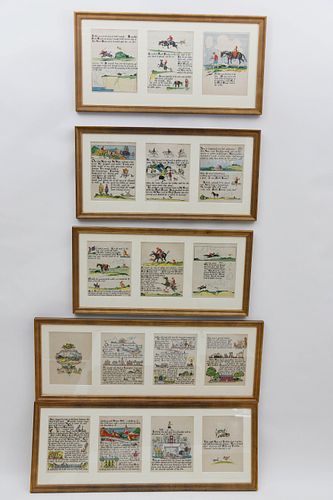 SET OF FIVE FRAMED TONY SARG