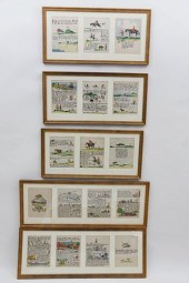 SET OF FIVE FRAMED TONY SARG N