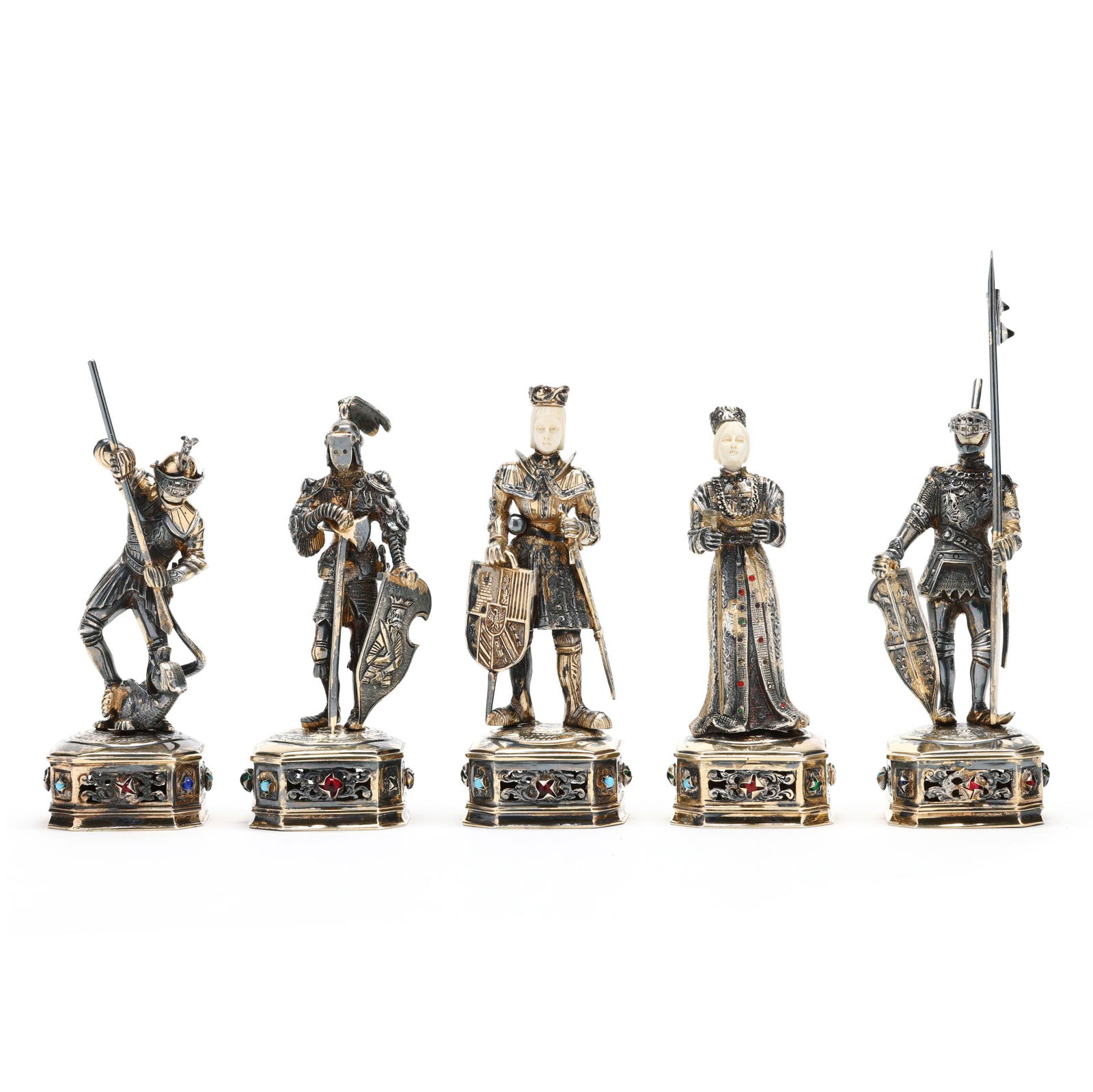 SET OF FIVE GERMAN STERLING