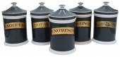 SET OF FIVE GREEN APOTHECARY J