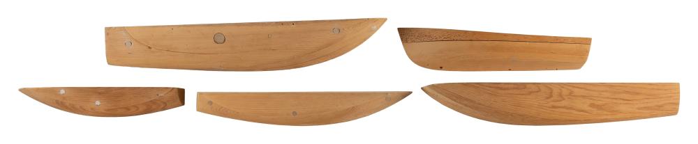SET OF FIVE HALF HULL MODELS BY