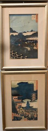 SET OF FIVE HIROSHIGE WOODBLOC