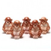 SET OF FIVE ITALIAN CERAMIC MO
