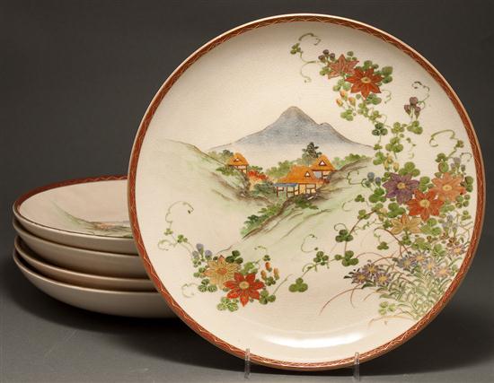 Set of five Japanese Satsuma