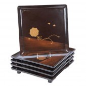 SET OF FIVE LARGE MAKI-E JAPAN