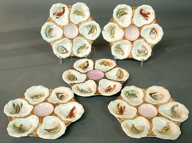 Set of five late 19th c. oyster