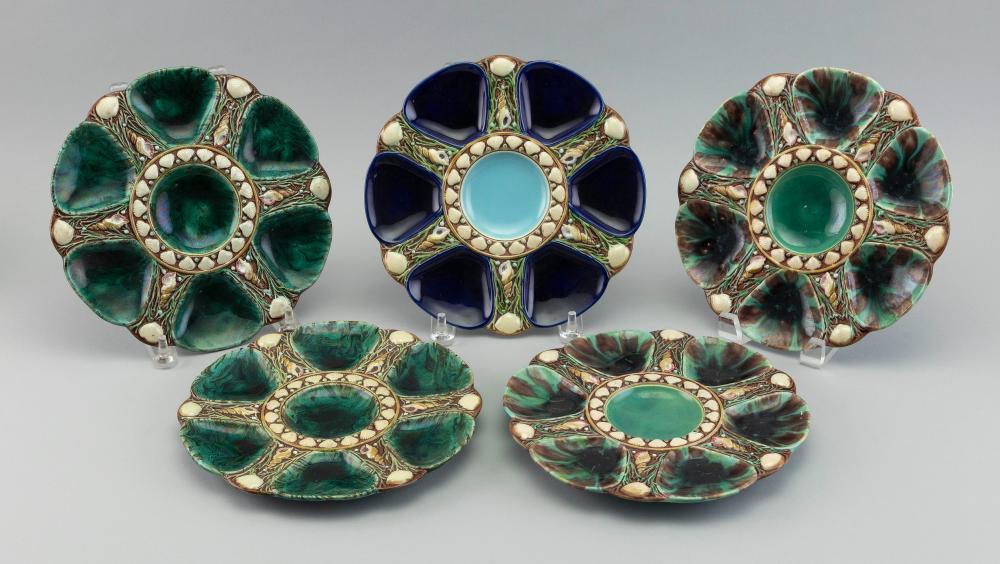 SET OF FIVE MINTON MAJOLICA