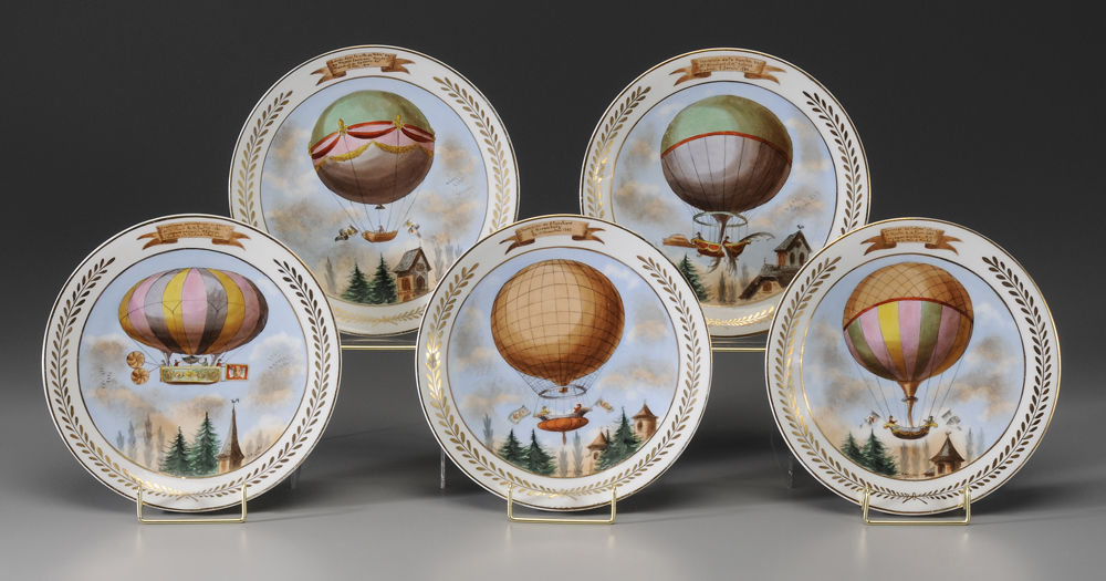 Set of Five Porcelain Plates,