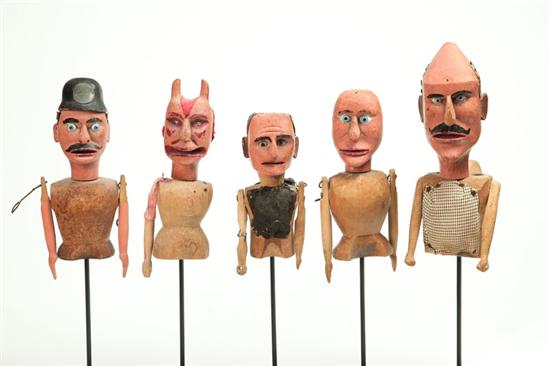 SET OF FIVE PUPPETS.  American 