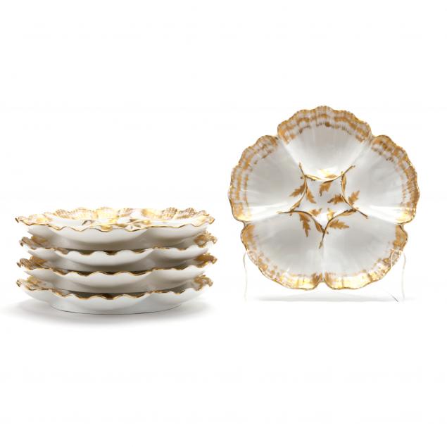 SET OF FIVE T & V ANTIQUE LIMOGES
