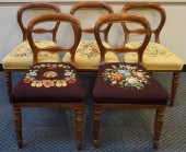 SET OF FIVE VICTORIAN MAHOGANY