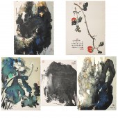 SET OF FIVE ZHANG DAQIAN LITHO
