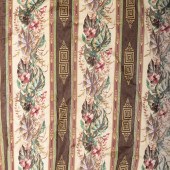 SET OF FLORAL STRIPED CURTAINS