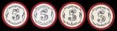 SET OF FOUR $5 SCRIMSHAWED IVO