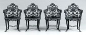 Set of four aluminum garden ch