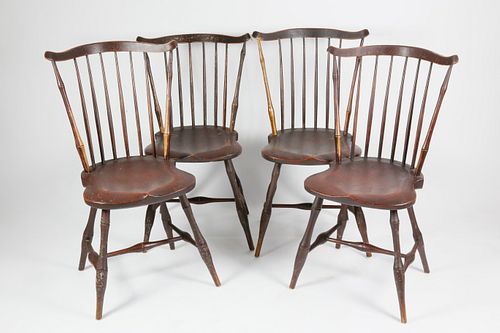 SET OF FOUR AMERICAN FAN-BACK