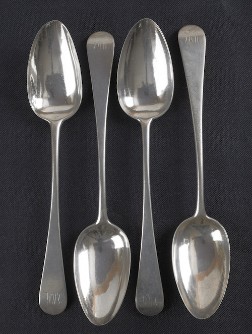 Set of four American silver