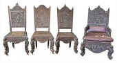 SET OF FOUR ANGLO-INDIAN CHAIR