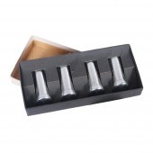 SET OF FOUR ART DECO STAINLESS