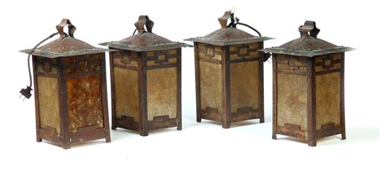 SET OF FOUR ARTS & CRAFTS HANGING