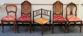 SET OF FOUR ASSORTED SIDE CHAI