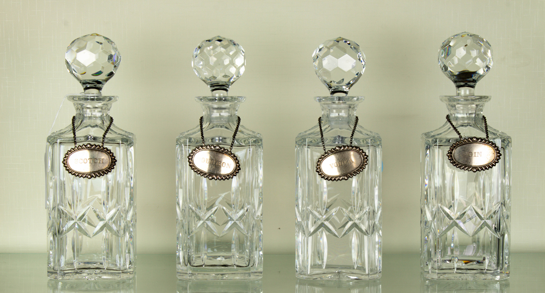 SET OF FOUR ATLANTIS CUT GLASS
