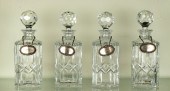 SET OF FOUR ATLANTIS CUT GLASS