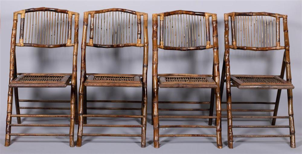SET OF FOUR BAMBOO FOLDING