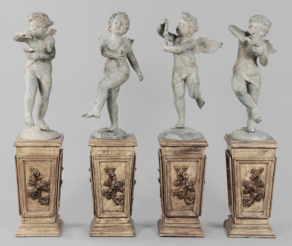 Set of Four Baroque Style Bronze