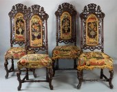SET OF FOUR BAROQUE STYLE CARV