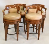 SET OF FOUR BARSTOOLS, HAVING