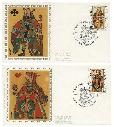 SET OF FOUR BELGIAN FIRST DAY