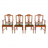 SET OF FOUR BIGGS MAHOGANY FED