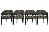 SET OF FOUR BLACK-LACQUERED WO