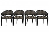 SET OF FOUR BLACK-LACQUERED WO