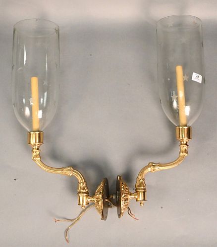 SET OF FOUR BRASS WALL SCONCESSet
