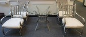 SET OF FOUR BRUSHED STEEL DINI