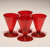 Set of four Cappellin art glas