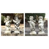 SET OF FOUR CARVED MARBLE PUTT